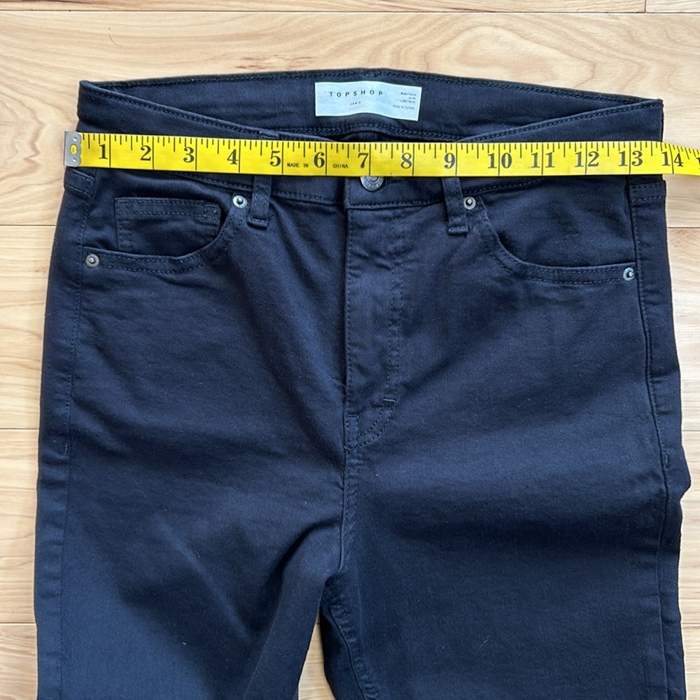 TOPSHOP Jamie Black High Waist Stretch Ripped Skinny Jeans | Size 30 - Picture 3 of 8